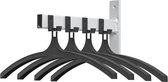 V-part - Wandgarderobe HIQ 4 hangers - Steel Plastic - zwart, aluminiumgrijs