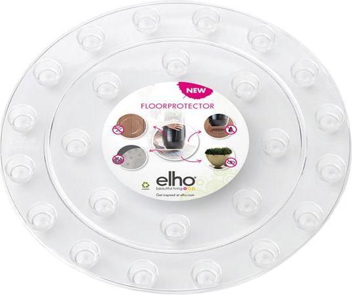 Elho Floorprotector Rond 21 Accessoires voor Binnen Ø 21.0 x H 1.5 cm Transparant Transparant