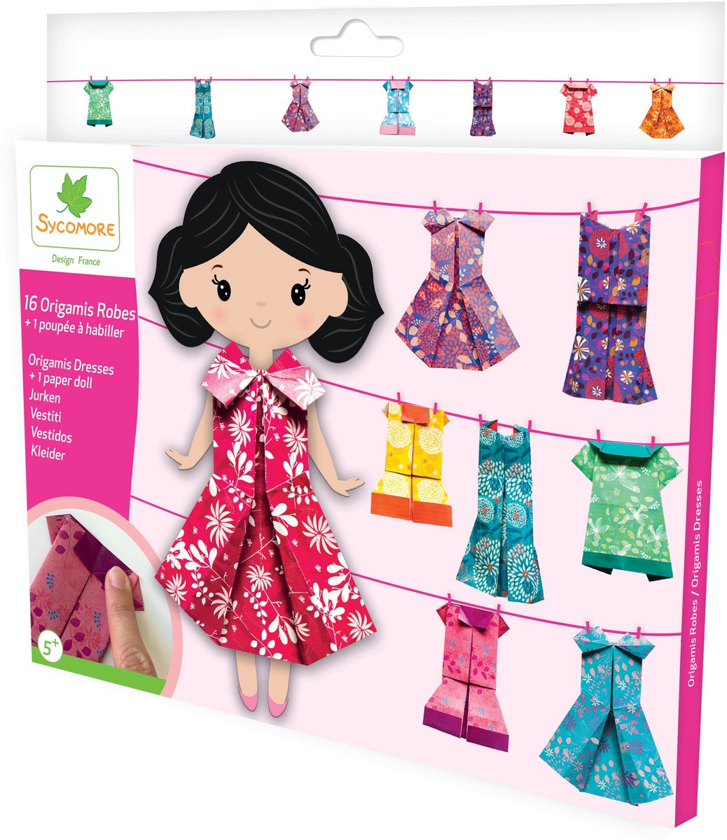 Sycomore origami knutselset jurken voor kinderen vanaf 5 jaar.