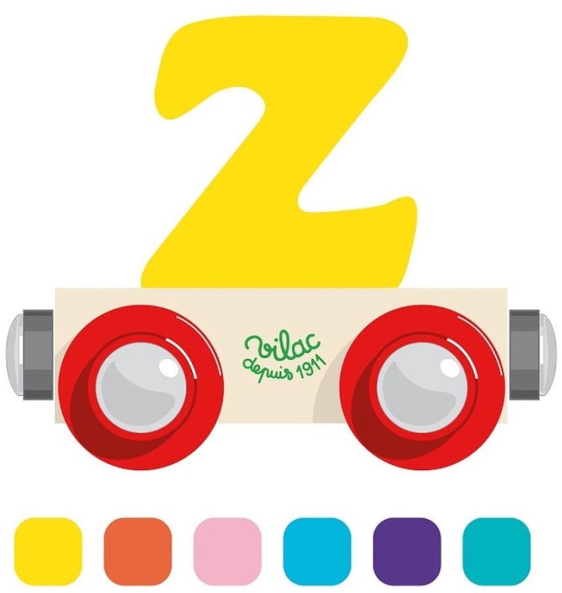 Vilac houten speelgoed wagon letter Z multicolor educatief.