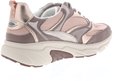 Zijaanzicht van een roze Gabor Rollingsoft sneaker met mesh, metallic en bruine leren details.
