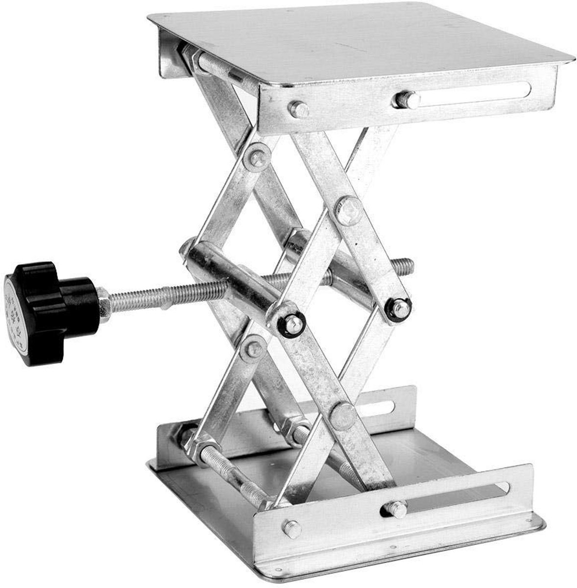 RVS Laboratorium Hefplatform Schaar Lift Verstelbaar Hoogte 100x100x160 mm