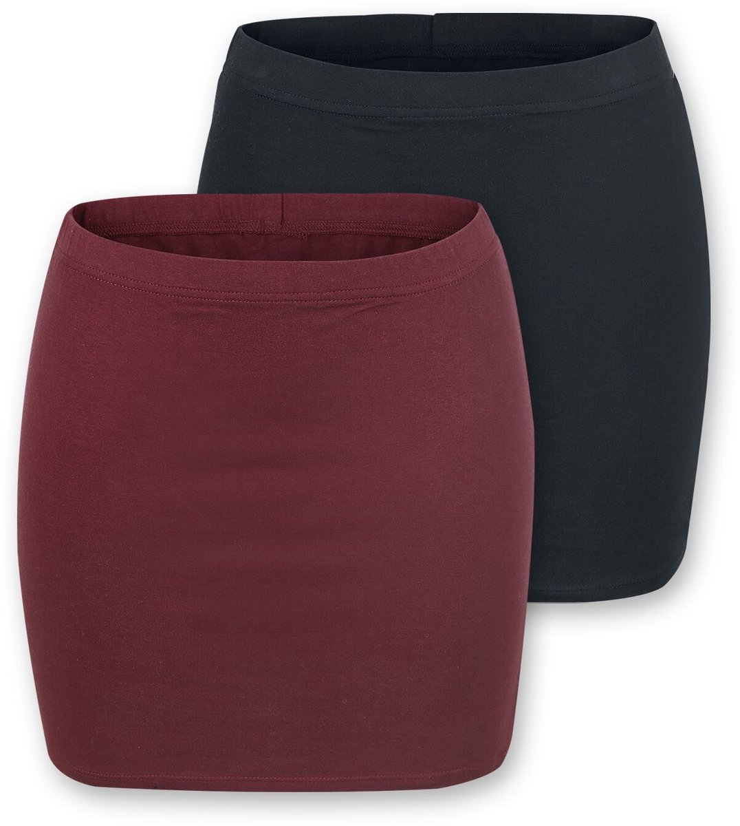 R.E.D. Rock-Engineered Design Zwarte en rode korte rok in dubbelpak - Dames - 4XL