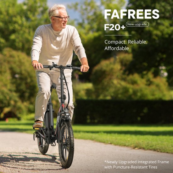 Fafrees F20+ Elektrische Fiets - 250W Motor - 36V 20Ah Accu - 20x3" Banden - 90km Bereik - 25 km/u Snelheid - Grijs van FAFREES — afbeelding 4