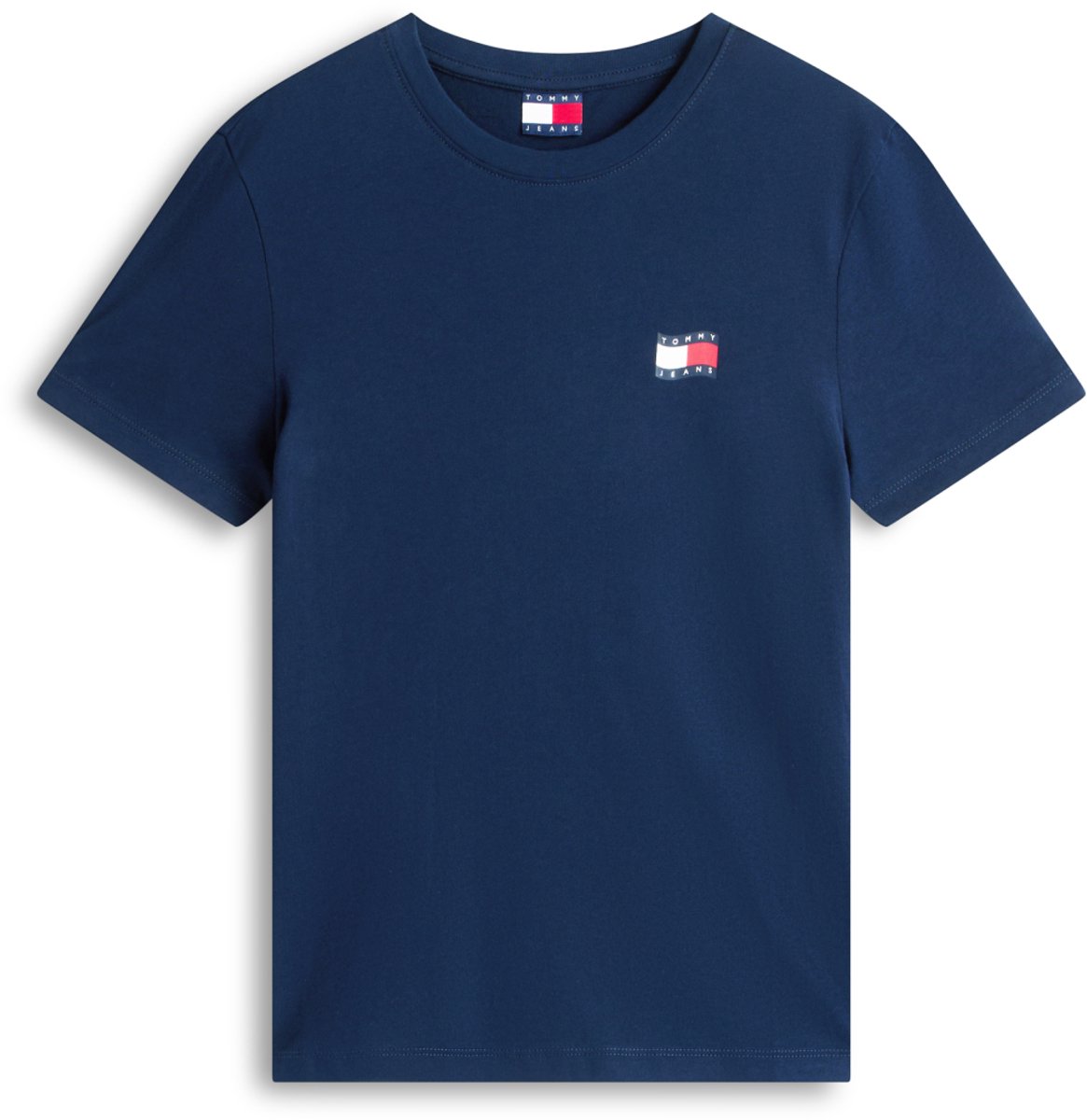 Tommy Jeans T-shirt Tjw Reg Wavy Flag Ss Tee Ext Dw0dw22274 Dark Night Dames Blauw