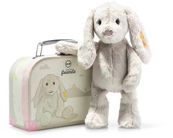 Steiff Hoppie konijn met koffer 26 cm. EAN 080968