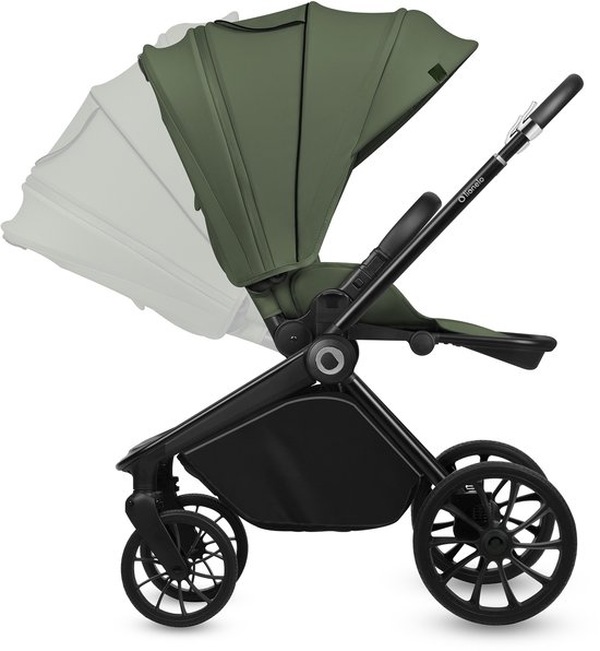 Lionelo Mika Plus - Kinderwagen 3in1 - XXL SET - incl. i-Size autostoel - Veelzijdig en jaarrond - Grote wielen - tot 22kg - Bediening met een hand - Voor alle soorten terrein - Accessoireset