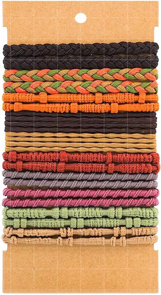 MK Stoer - Paardenstaartclips - Boheems - Schadebestendig - Dik/Medium Lang Haar - Vrouwen - Meisjes - Mannen - 4 Stijlen - 10 Kleuren - Geschikt voor - 20 stuks.