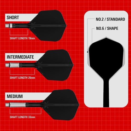 Target K-Shift Black NO6 - Dart Flights van Merkloos — afbeelding 4