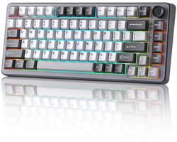 YUNZII B75 Wired - Mechanisch Gaming Toetsenbord - RGB Verlichting - 75% Layout - Hot-Swappable - Cherry Profile - PBT Keycaps - Gasket Mount - Bedraad - Grijs