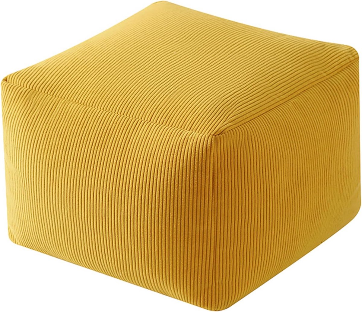 Corduroy Cube Pouf Voetenbank Zitkussen 40x40x30 cm – Moderne Vierkante Voetenbank voor Woonkamer en Slaapkamer – Afneembare Hoes met Rits – Lege Pouf voor Eigen Vulsel