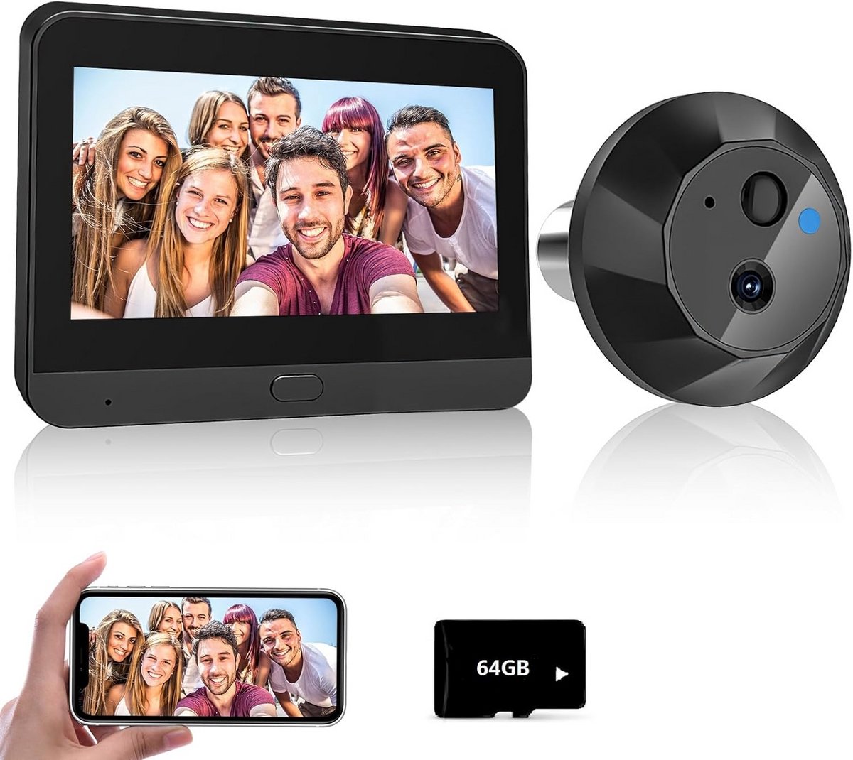 Draadloze Videofoon met Wifi, 1080p Camera en 4,3 inch Binnenscherm