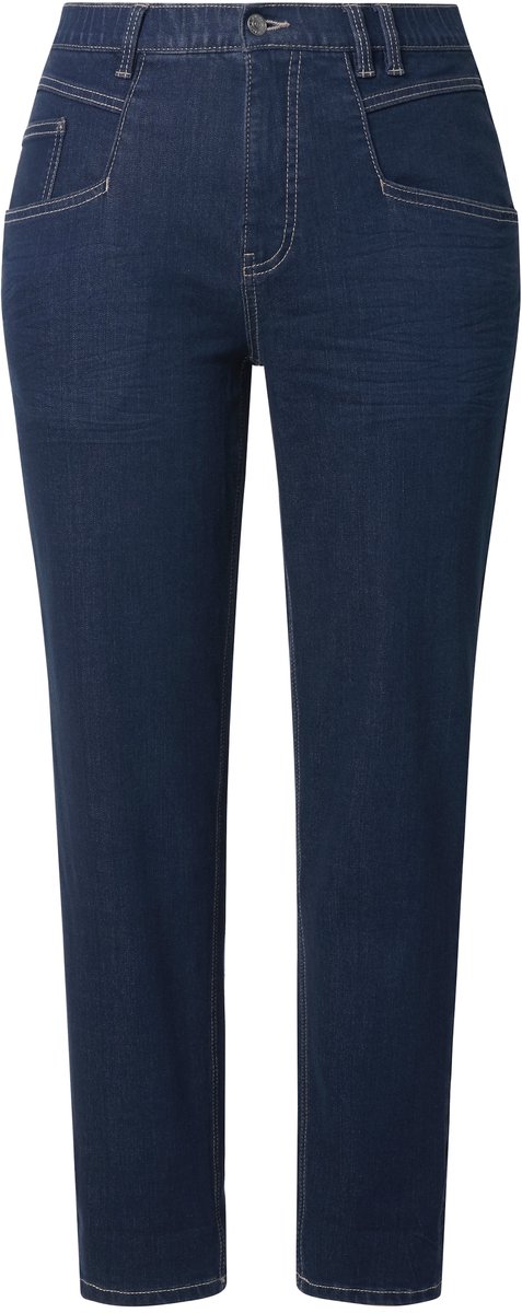 Laurasøn - Dames - Wortel-jeans wijde pasvorm 5-pocket model - Donkerblauw denim - Maat 50