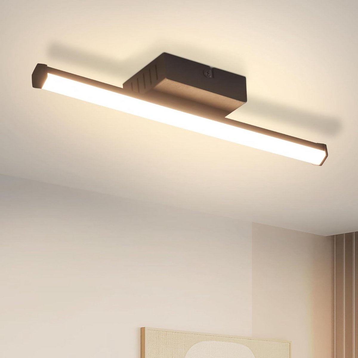 Moderne Zwarte LED Plafondlamp 6W voor Binnen - Warm Wit Licht