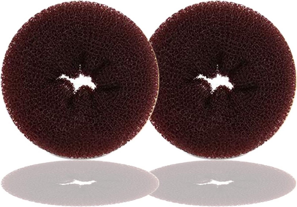 2x Grote Donut Haaraccessoire voor Dik & Lang Haar - Bruine Chignon & Knot Maker (3,5 inch)