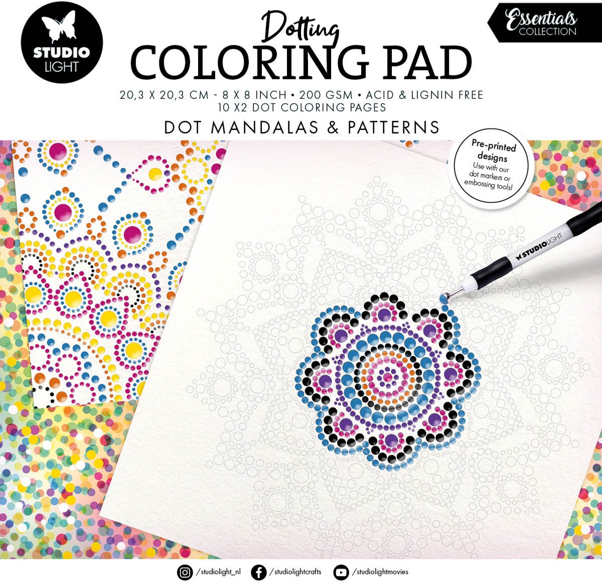 Coloring pages Dot mandalas and patterns - Essentials nr. 455