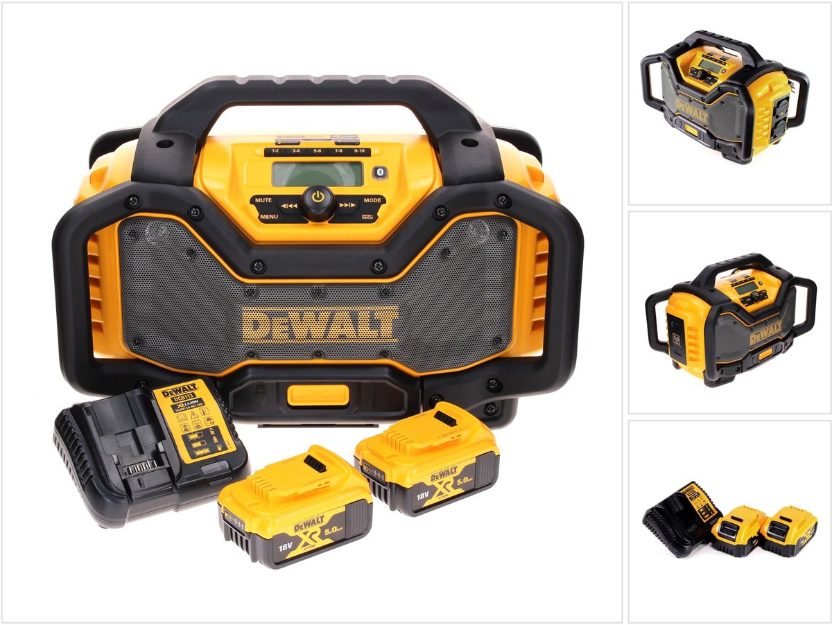 DeWalt DCR 027 P2 draadloze radio DAB+ 10,8-18,0 V + 2x accu 5,0 Ah + lader