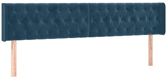 vidaXL de lit 2 pcs Velours Bleu foncé 100x7x78/88 cm
