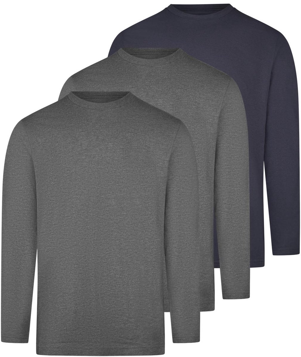 RAGMAN Heren longsleeve 3 pack Basic