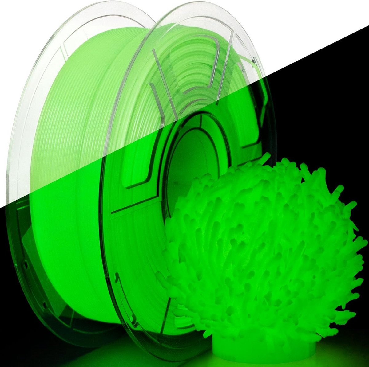 Lichtgevend Groen PETG Filament 1.75mm 1KG voor 3D-Printer - Hoge Precisie