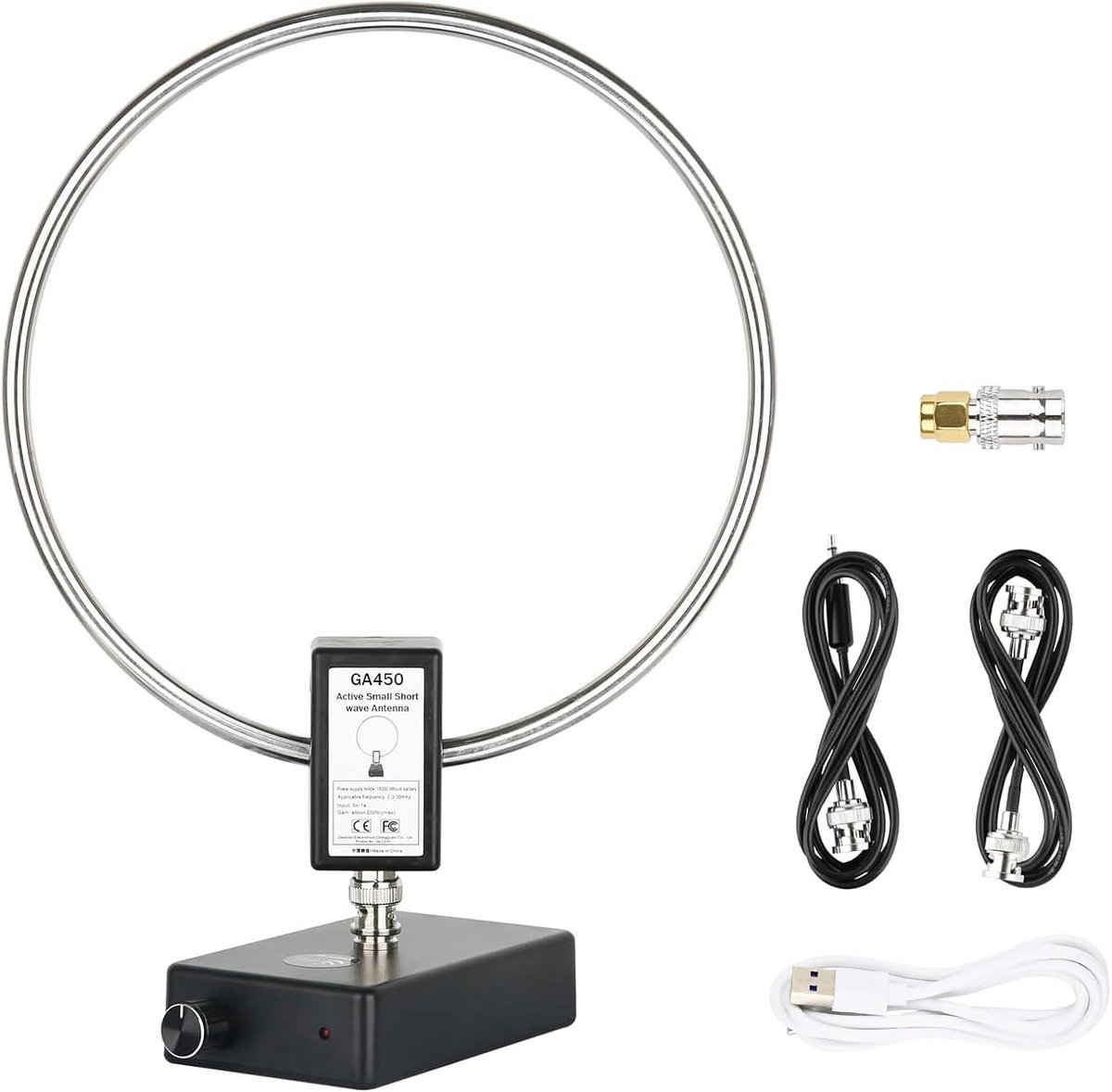 Draagbare Actieve Korte Golf Ringantenne voor Radioamateurs SW MW