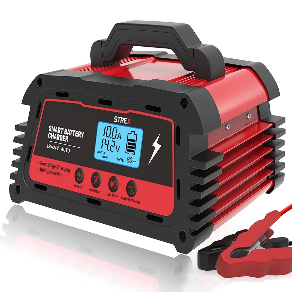 Slimme Acculader 12/24V 5/10/25A met Reparatie- en Druppelfunctie voor Auto, Motor, Boot