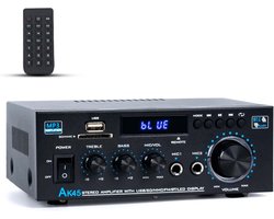Audioversterker – Stereo Versterker Met Bluetooth – Audio Amplifier Met Karaoke Portals – Led Display - Veelzijdig - Veelzijdig