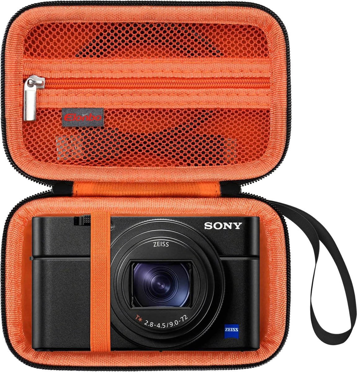 Camera draagtas voor RX100 VII Compact digitale camera - zwart - oranje - Beauty Case