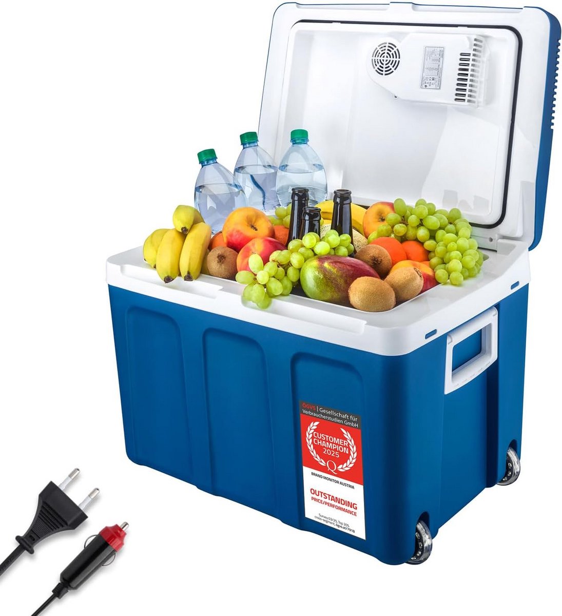 Elektrische Koelbox 45L met 12V en 230V Aansluiting voor Auto en Netstroom - Koelen en Verwarmen