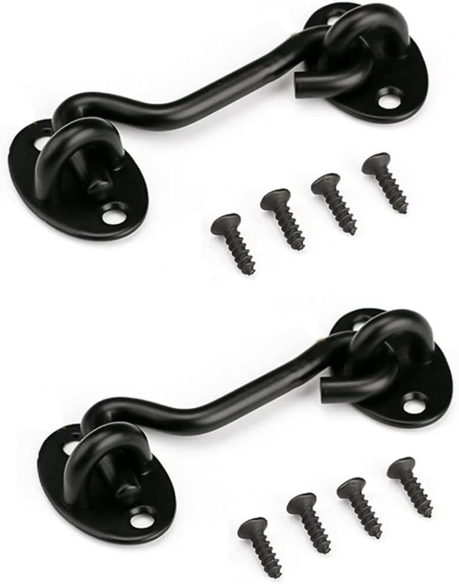 Zwarte 10cm Privacy Haak-en-Oog Sluiting voor Binnendeur of Schuurdeur