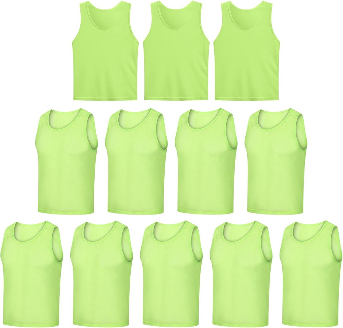 12 Stuks Oefenhesjes voor Teamsporten - Trainingsshirt voor Voetbal en Training - Inclusief Draagtas