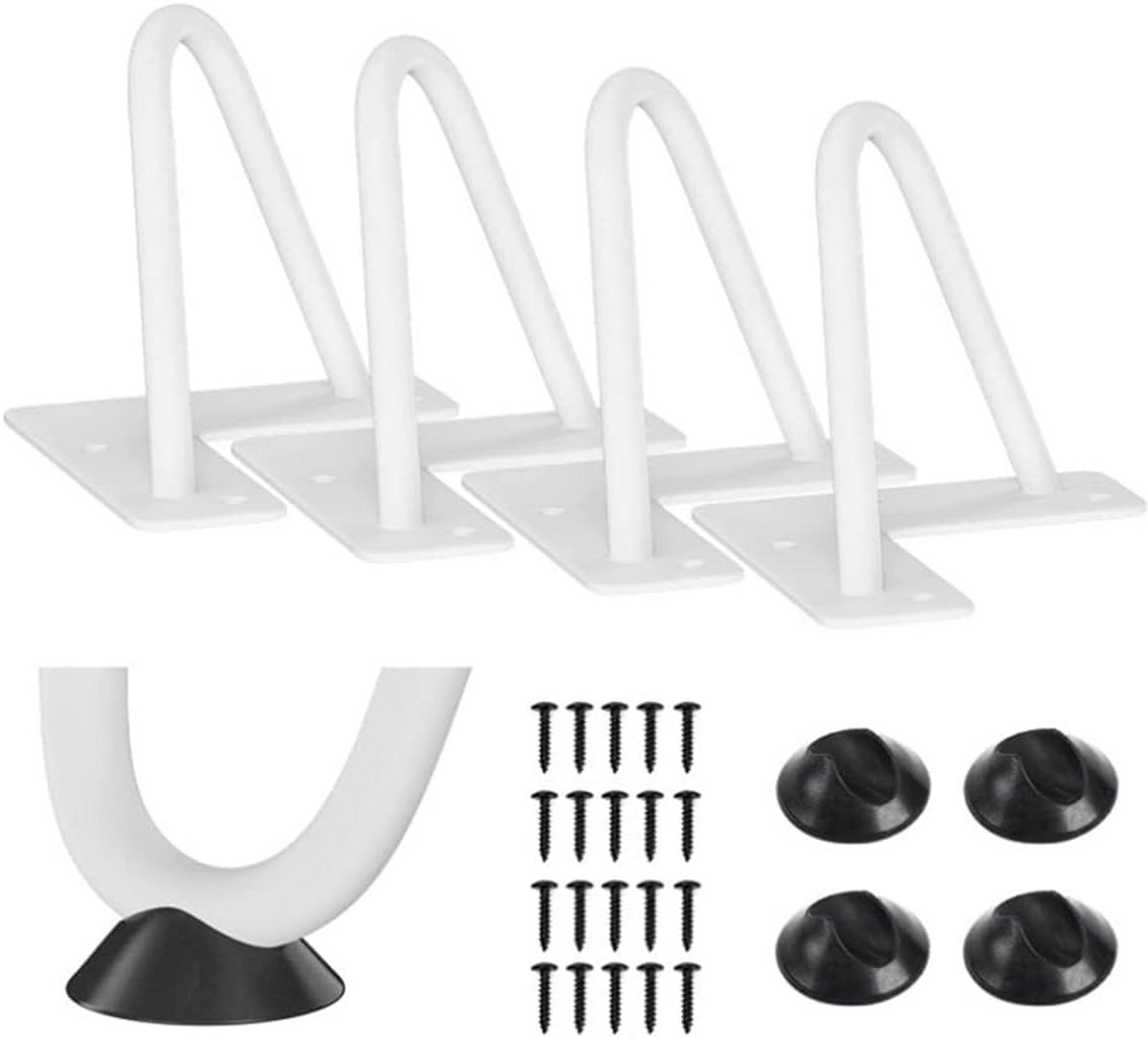 Set van 4 Haarspeld Tafelpoten Zwart Metaal 20 cm Hoog voor Salontafel