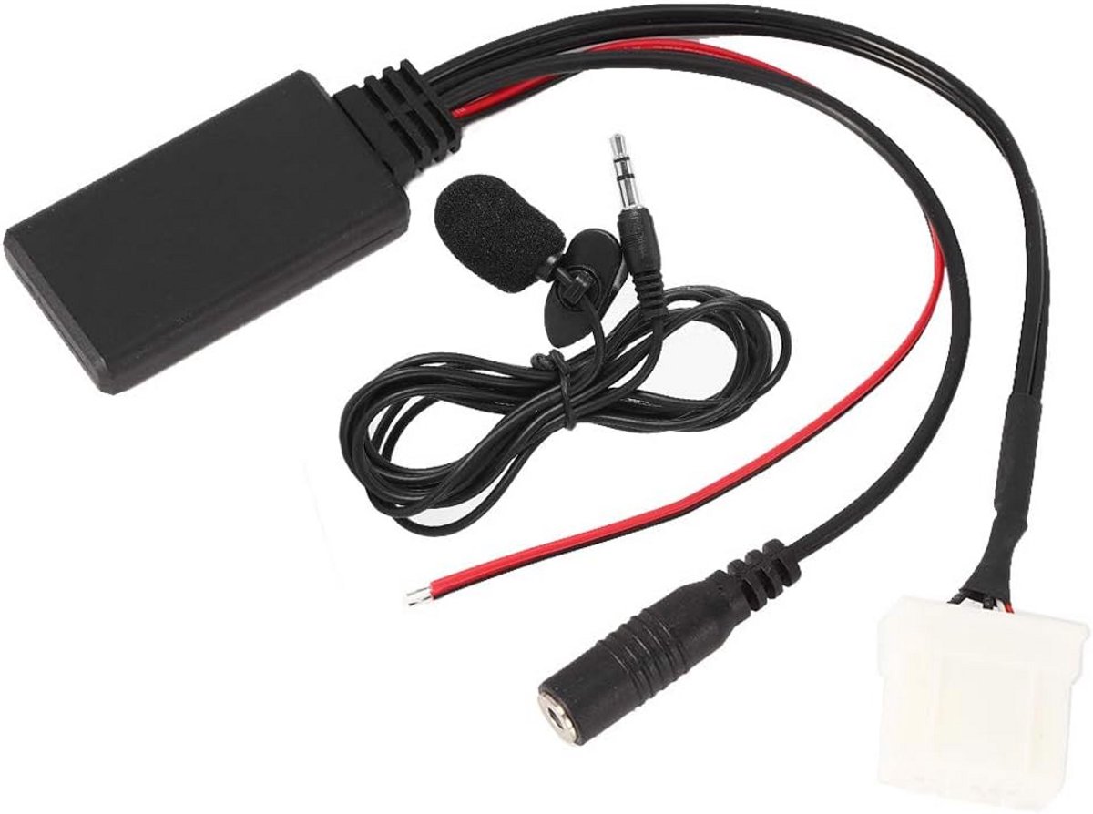 Bluetooth 5.0 Audio Adapter met Microfoon voor Auto AUX-In Kabel
