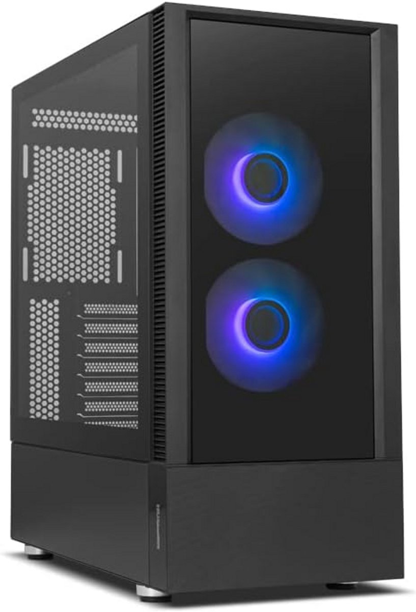 Premium Mid Tower PC Behuizing met Gehard Glas & ARGB Fans - ATX/Micro ATX