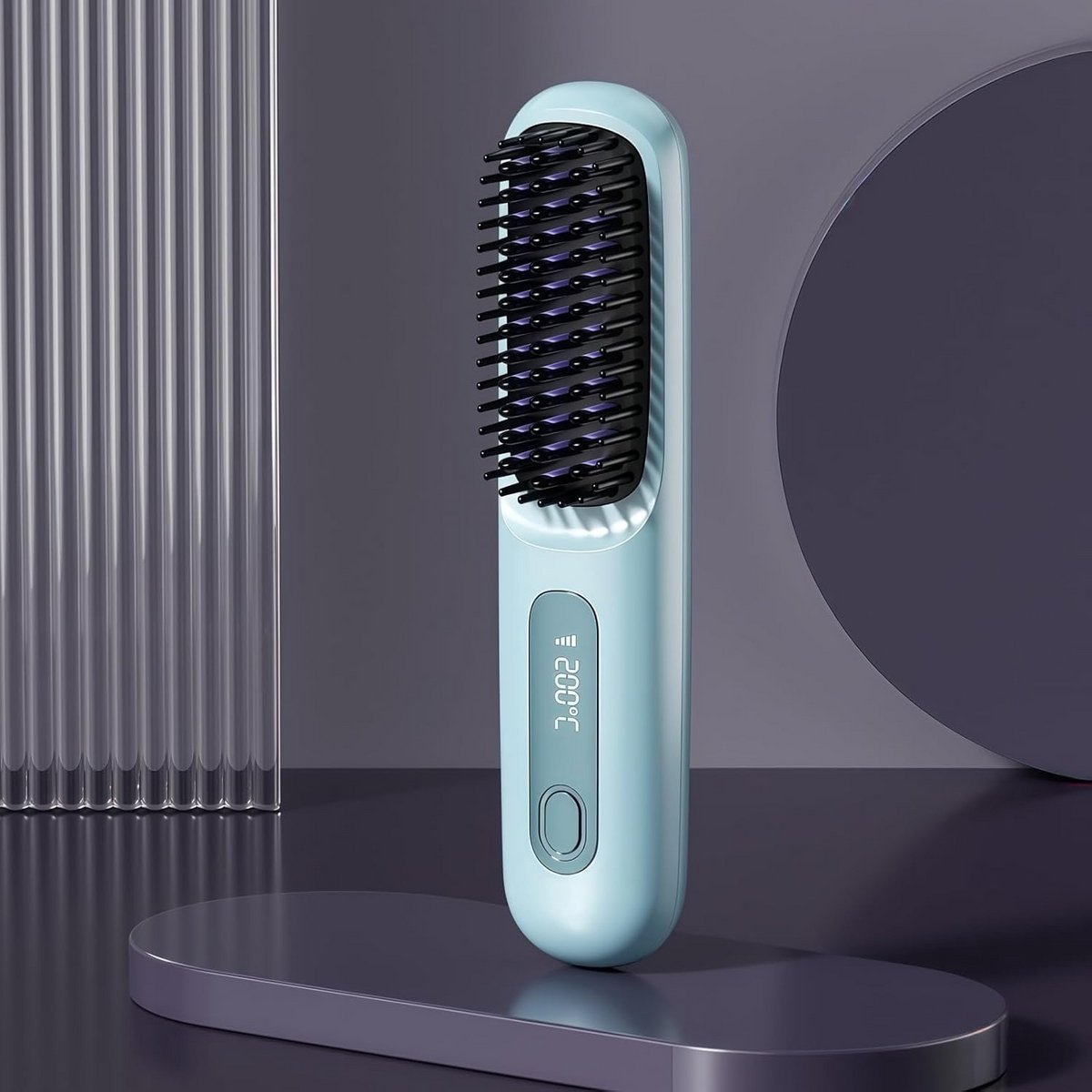 Draadloze Stijlborstel met LCD Display - 3 Temperatuurstanden - Ideaal voor Kort Haar en Reizen