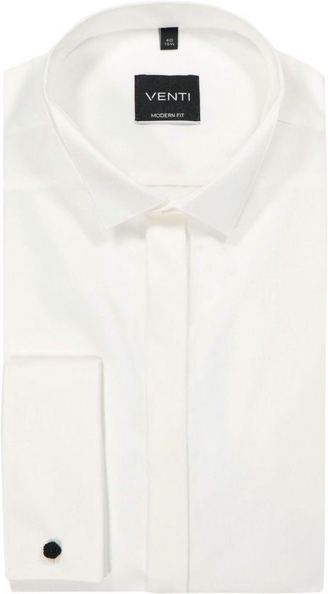 Chemise de smoking coupe moderne VENTI - popeline - beige - Sans repassage - Taille du col : 41