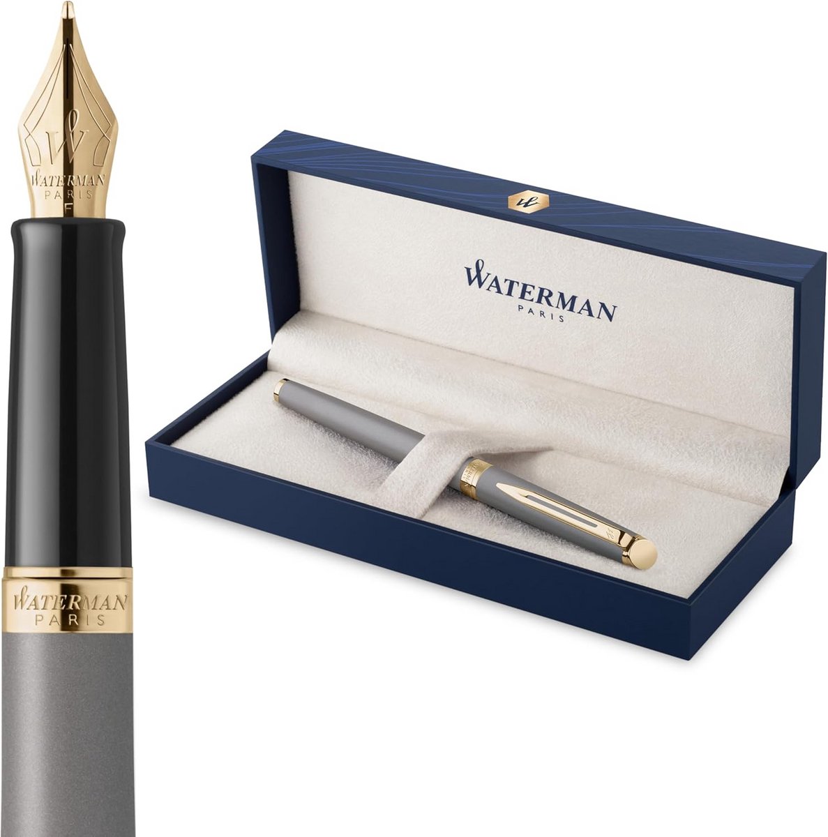 Luxe Vulpen met Medium Roestvrijstalen Penpunt in Steen Grijs