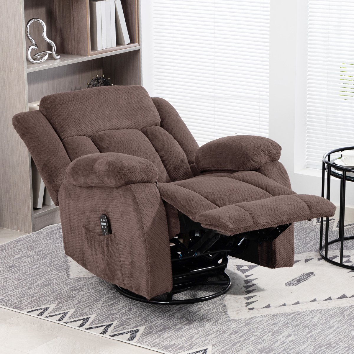 HOMCOM Massage Relaxfauteuil Bruin met Polyester Bekleding - afbeelding 2