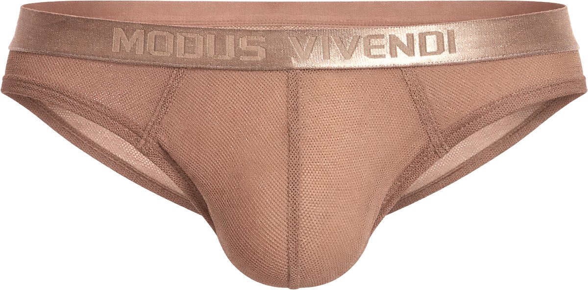 MODUS VIVENDI Mesh Through Classic Brief Skin - MAAT M - Erotisch Heren Ondergoed - Slip voor Man - Sexy mannen Slip