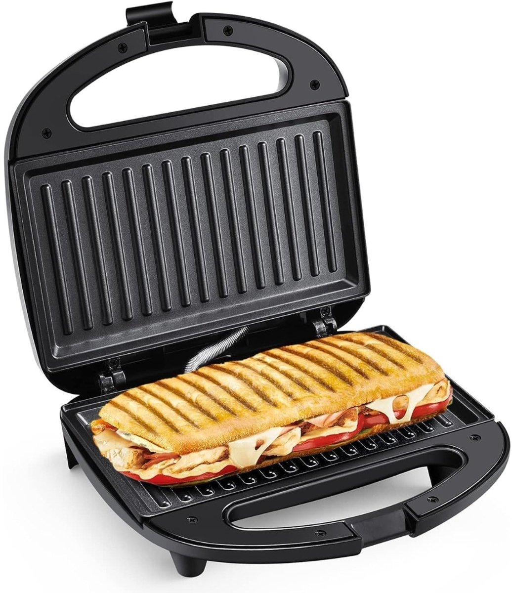 Elektrische tosti apparaat - 750W Elektrisch Grill en Sandwichmaker - met Anti-aanbaklaag - Automatische Temperatuur - LED-indicator - Cool Touch Handvat