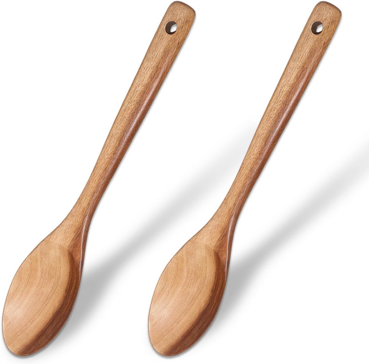 2-delige Houten Kooklepel Set - 30 cm Spatel voor Anti-aanbak Pannen