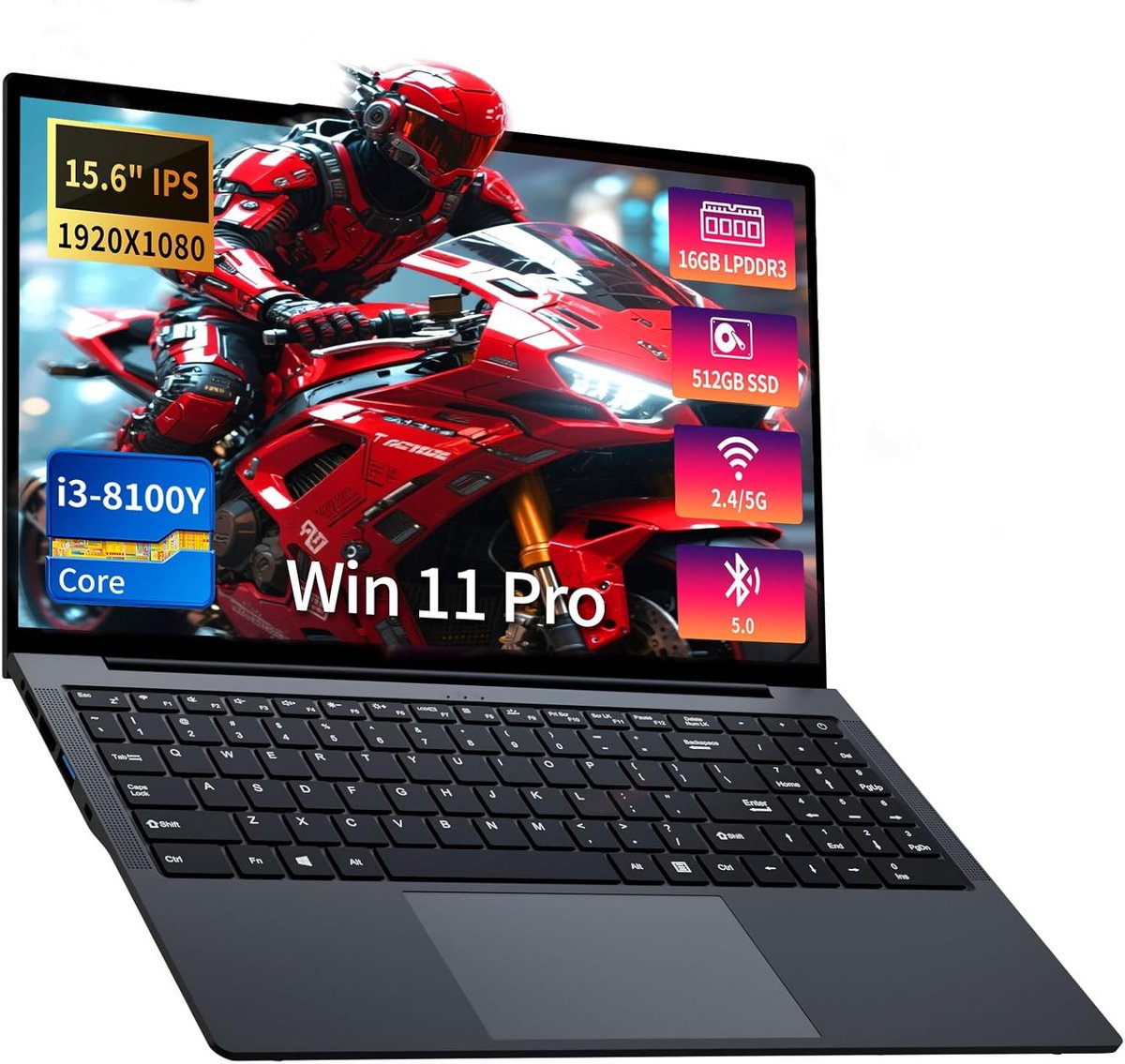 Snelle Notebook 15.6 inch FHD IPS met i3 CPU, 16GB RAM en 512GB SSD