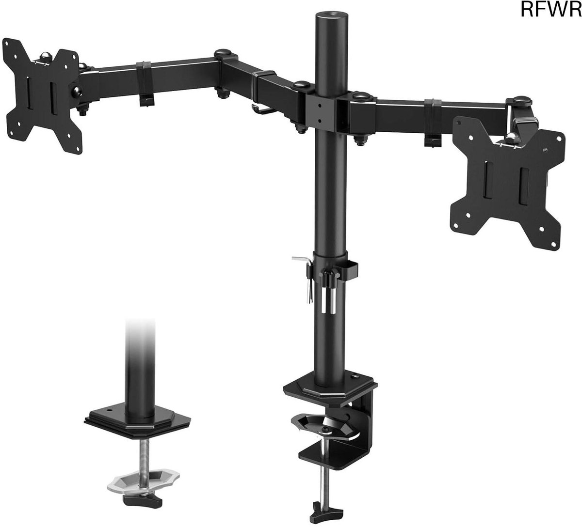 Monitor Arm 2 Schermen - Standaard - Verhoger - Monitorsteun