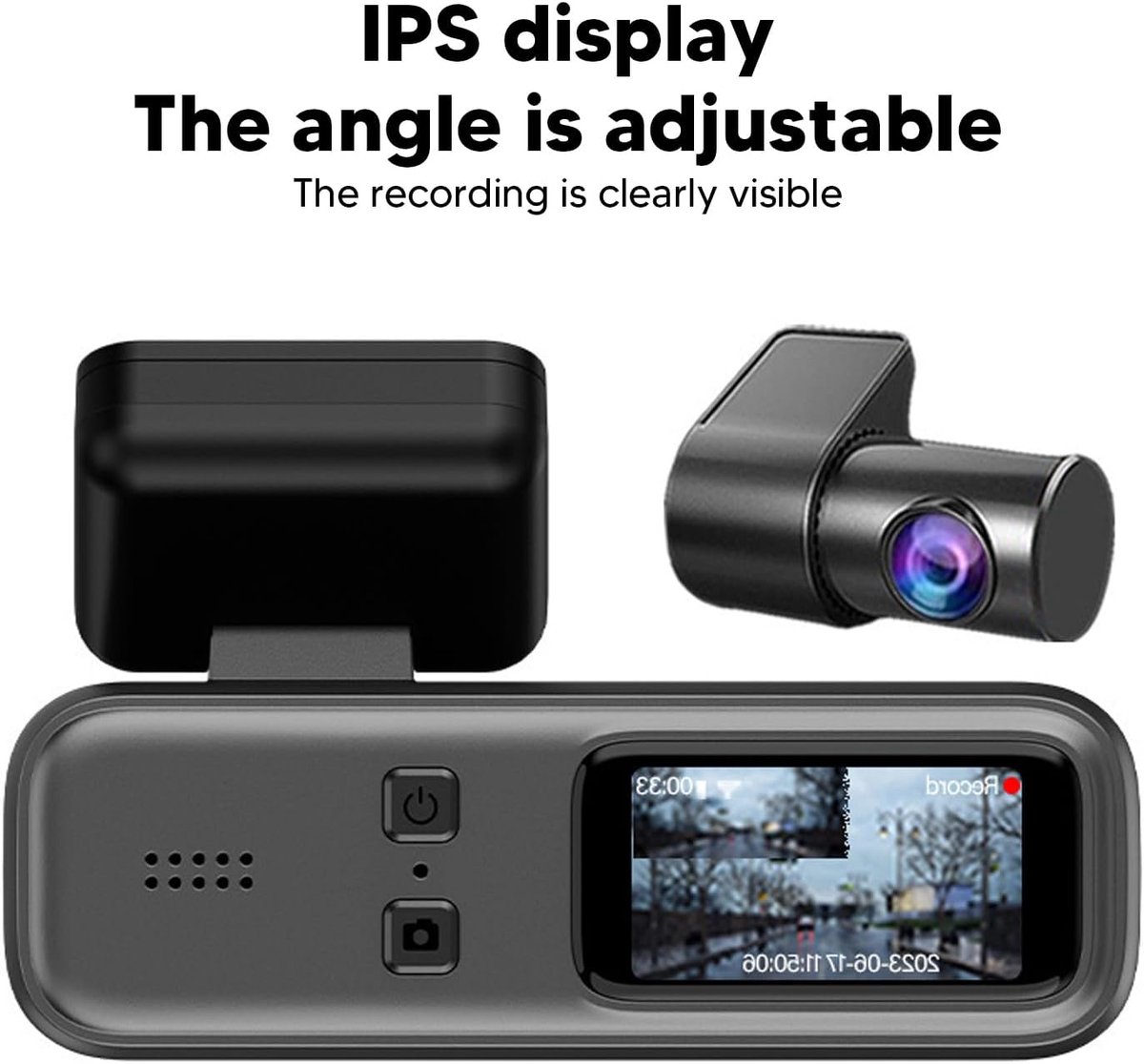 1080P WiFi-dashcam, draadloze autocamera, rijrecorder, 170-graden groothoeklens, dashcam met parkeerbewaking en opnamefunctie. – foto 3