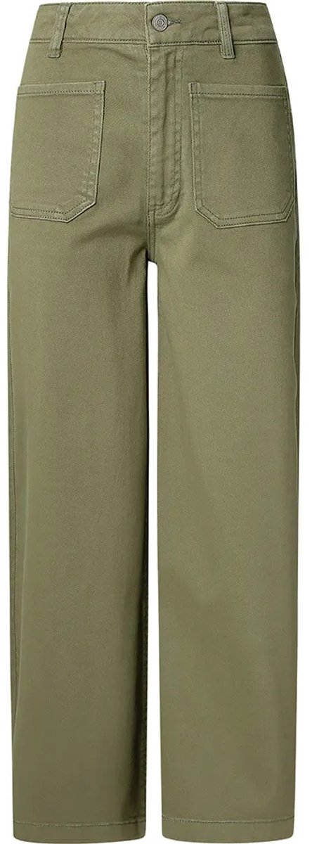 Pepe Jeans Wide Crop Tania Pocket Hoge Taille Broek Groen 29 / 28 Vrouw