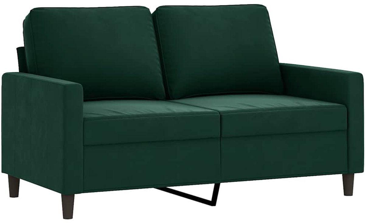 vidaXL Tweezitsbank - 120 - cm - fluweel - donkergroen