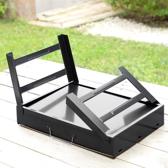 ATXANC BBQ Grill - Tafel Barbecue - Houtskoolbarbecues - Mini Houtskool Smoker - Opvouwbare inkapbare ruime tafel BBQ voor camping reizen vakantie compact van Merkloos — afbeelding 2
