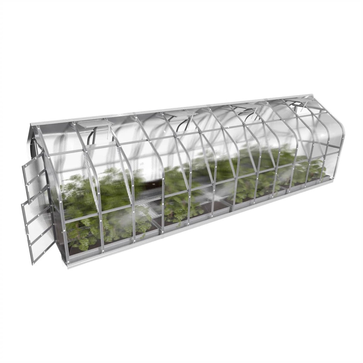 Klasika Polycarbonaat tuinkas 2,5x8m 20m² + 4 automatische dakramen