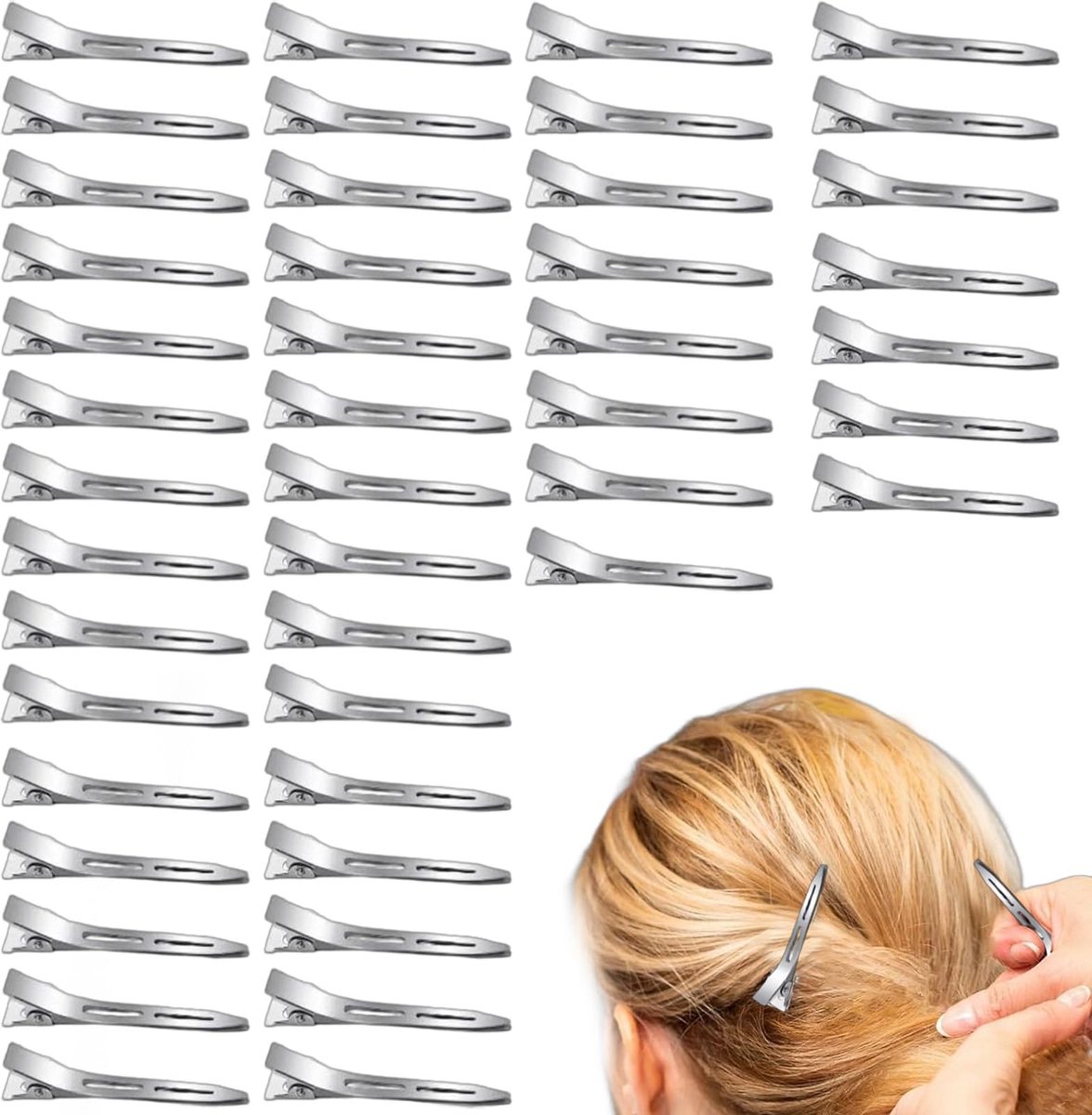 Haarspelden - 45 Stuks - Zilveren Metalen Haarclips 5.5 cm