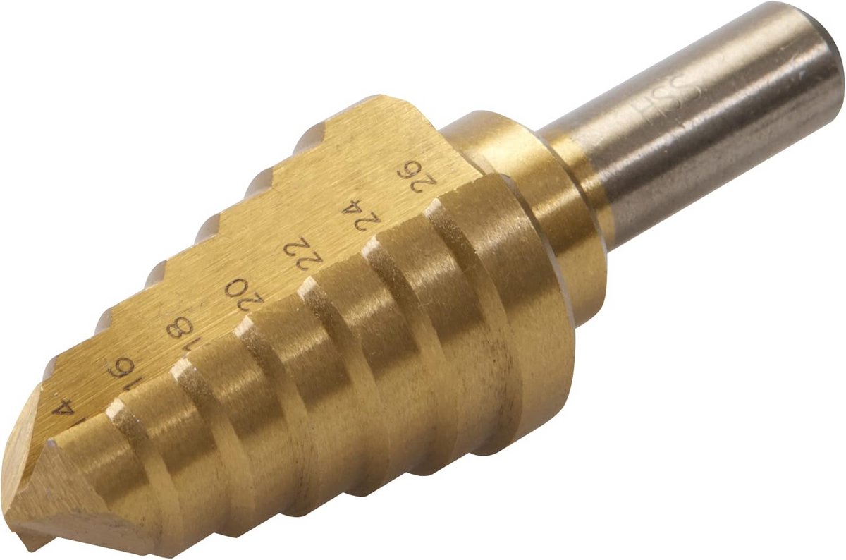 HSS Titanium Stapboor 14-26 mm voor Metaal en Kunststof